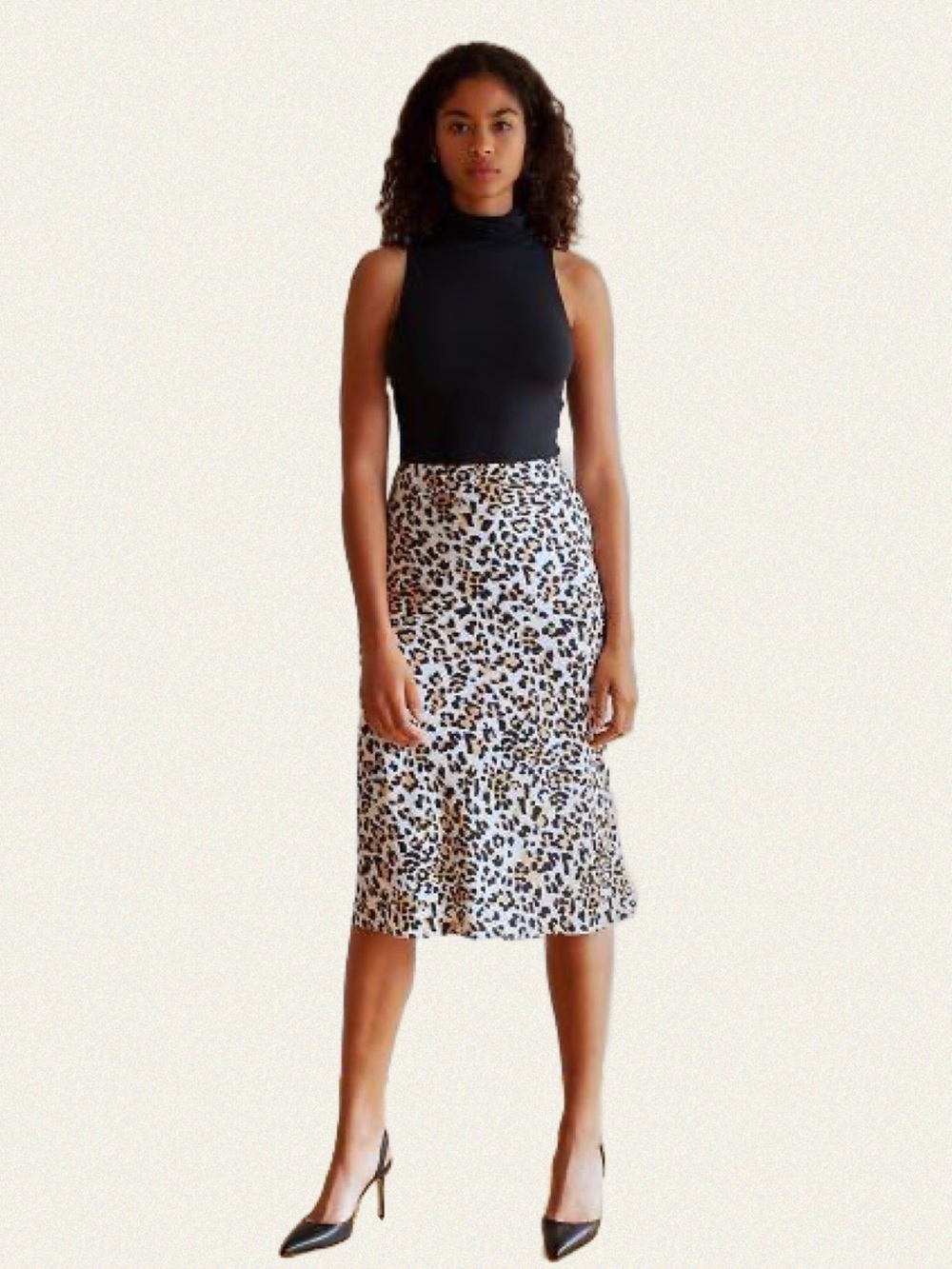 Babaton Leopard Print Satin Midi Skirt - Picture 6 of 10